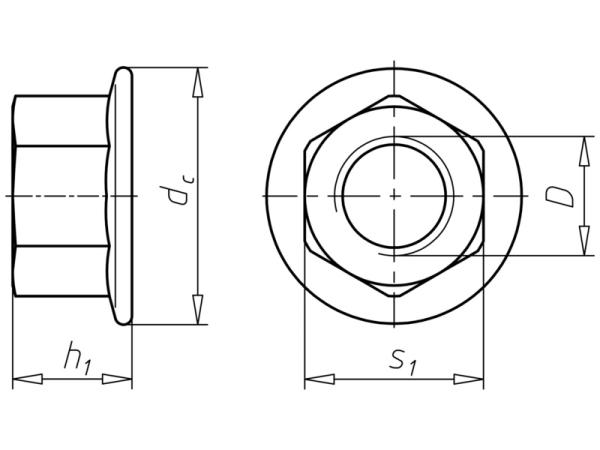 Hexagon nut with flange, M 8; DIN 6923 (similar to EN 1661), .8, galvanized